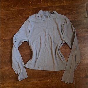 Elegant Gray Long Sleeve Women's Top